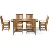 Bahama & Wilshire Outdoor 7-Piece Extension Dining Set in Honey Golden Teak