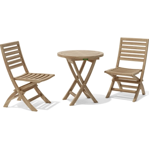 Bahama & Andrew Outdoor 3-Piece Bistro Dining Set in Honey Teak
