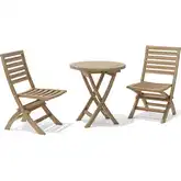 Bahama & Andrew Outdoor 3-Piece Bistro Dining Set in Honey Teak