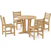 Descanso & Windham Outdoor 5-Piece Dining Set in Honey Teak