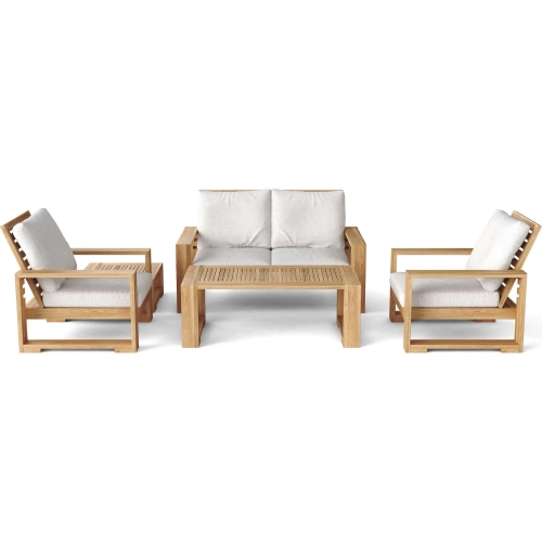 Capistrano Outdoor 5-Piece Deep Seating Loveseat Collection in Teak & Cushion