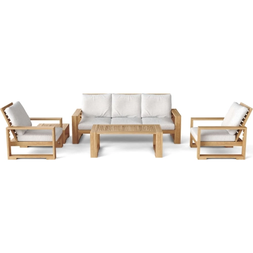 Capistrano Outdoor 5-Piece Deep Seating Sofa Collection in Teak & Cushion