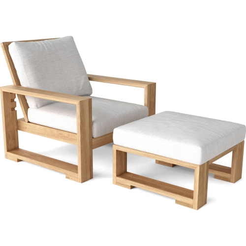 Capistrano Outdoor 2-Piece Deep Seating Collection in Teak & Cushion