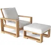 Capistrano Outdoor 2-Piece Deep Seating Collection in Teak & Cushion