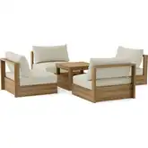 Copacabana Outdoor 5-Piece Modular Deep Seating Set in Honey Golden Teak