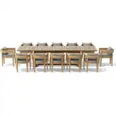 Coronado Outdoor 13-Piece Extension Dining Table Set in Honey Golden Teak