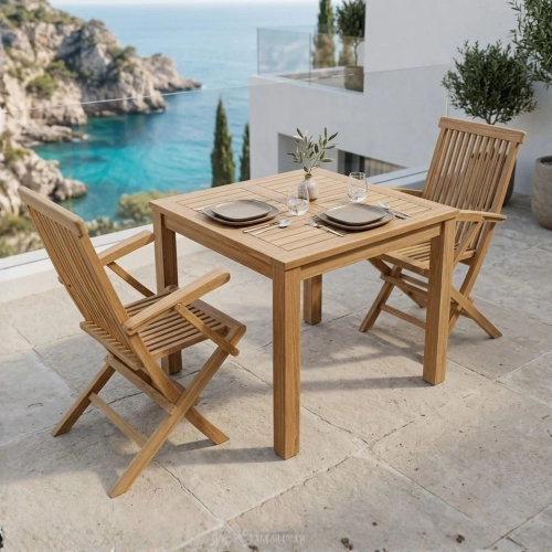 Bahama & Classic Outdoor 3-Piece Bistro Dining Set in Honey Teak