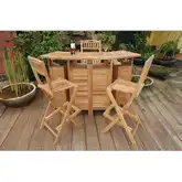 Altavista Outdoor 5-Piece Bar Set in Honey Golden Brown Teak