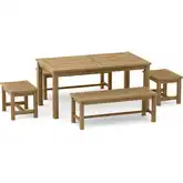 Montage & Madison Outdoor 5-Piece Dining Set in Honey Golden Teak