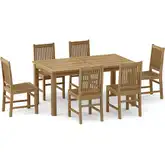Montage & Saratoga Outdoor 7-Piece Dining Set in Honey Golden Teak