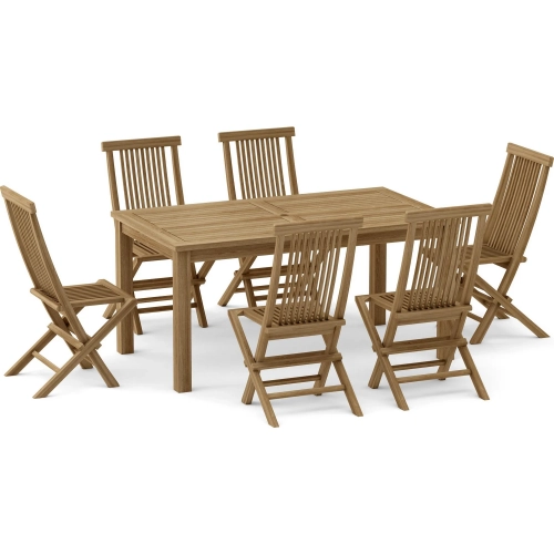 Montage & Bristol Outdoor 7-Piece Dining Set in Honey Golden Teak