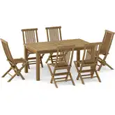 Montage & Bristol Outdoor 7-Piece Dining Set in Honey Golden Teak