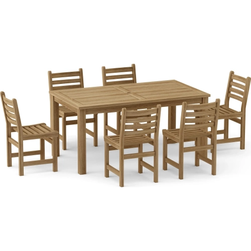Montage & Windham Outdoor 7-Piece Dining Set in Honey Golden Teak