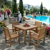 Montage & Victoria Outdoor 5-Piece Dining Set in Honey Golden Teak