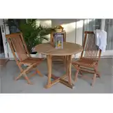 Descanso & Bristol Outdoor 3-Piece Dining Set in Honey Golden Brown Teak