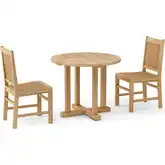 Montage & Saratoga Outdoor 3-Piece Dining Set in Honey Golden Teak
