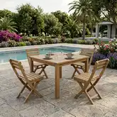 Montage & Alabama Outdoor 5-Piece Dining Set in Honey Golden Teak