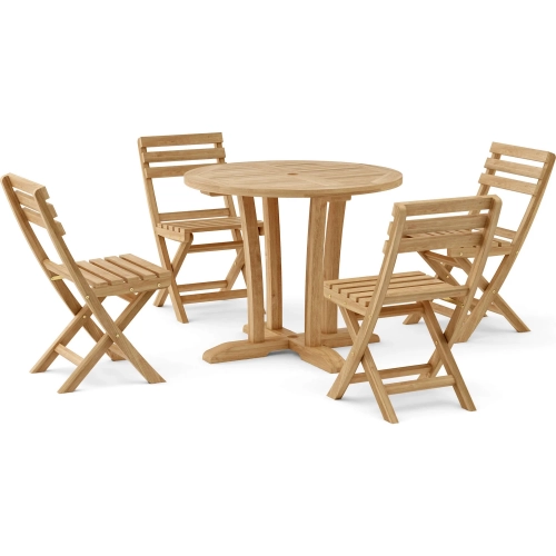 Descanso & Alabama Outdoor 5-Piece Bistro Dining Set in Honey Teak