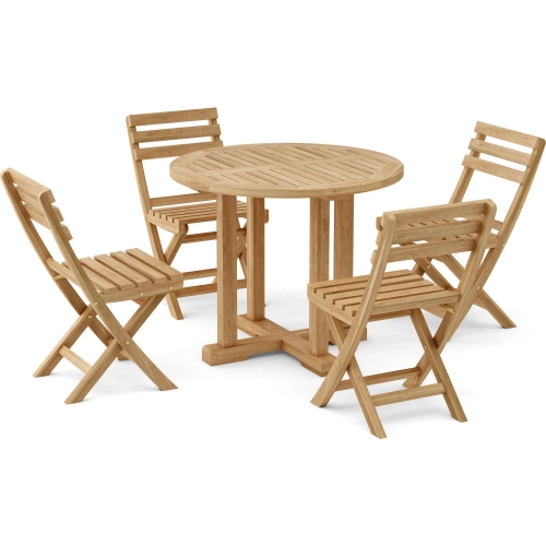 Montage & Alabama Outdoor 5-Piece Bistro Dining Set in Honey Teak