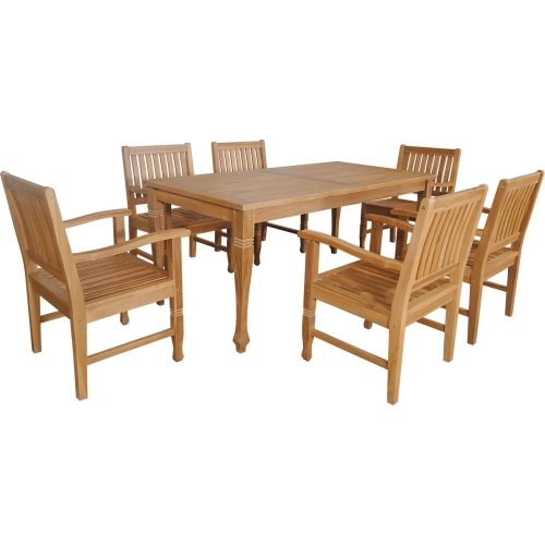 Rockford Outdoor 7-Piece Dining Set in Honey Golden Brown Teak