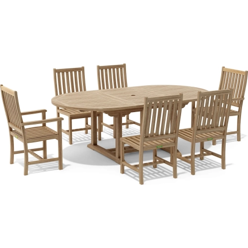 Bahama & Wilshire Outdoor 7-Piece Extension Dining Set in Honey Teak