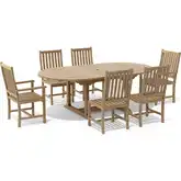 Bahama & Wilshire Outdoor 7-Piece Extension Dining Set in Honey Teak