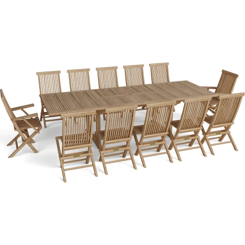 Valencia Outdoor & Classic 13-Piece Dining Set in Honey Golden Teak