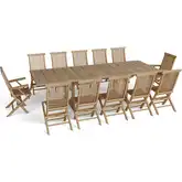Valencia Outdoor & Classic 13-Piece Dining Set in Honey Golden Teak