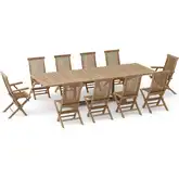 Valencia Outdoor & Classic 11-Piece Dining Set in Honey Golden Teak