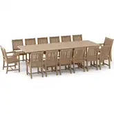 Valencia Outdoor & Rialto 15-Piece Dining Set in Honey Golden Teak