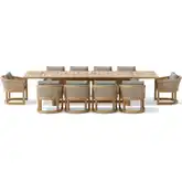 Catania Outdoor 11-Piece Dining Set in Teak, Synthetic Rattan & Cushion
