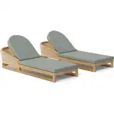Catania Outdoor 2-Piece Sun Lounger Set in Honey Teak & Synthetic Rattan