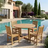 Tosca & Sonoma Outdoor 5-Piece Dining Set in Honey Golden Brown Teak