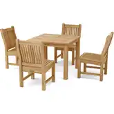 Bahama & Sahara Outdoor 5-Piece Bistro Dining Set in Honey Teak