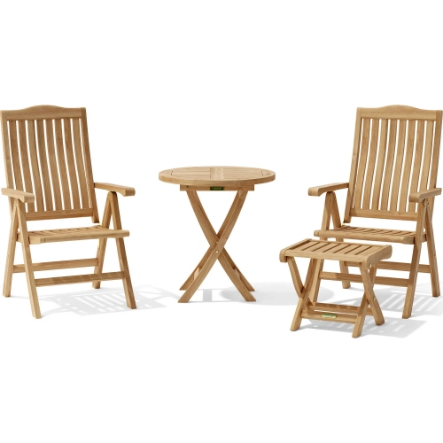 Bahama & Katana Outdoor 4-Piece Accent Chair Set in Honey Teak