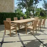 Bahama & Stackable Sahara Outdoor 9-Piece Dining Set in Honey Golden Brown Teak