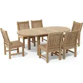 Bahama & Sahara Outdoor 7-Piece Dining Set in Honey Golden Brown Teak