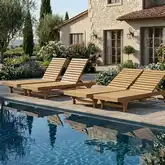 Capri Sun Lounger in Honey Golden Brown Teak (Set of 4)