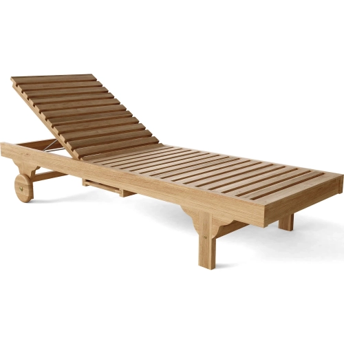 Capri Sun Lounger Adjusted Back & Side Tray in Honey Golden Brown Teak