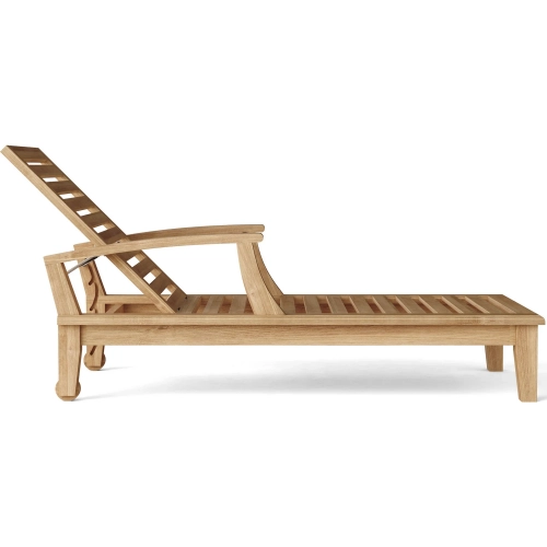 Brianna Sun Lounger with Arm in Honey Golden Brown Teak