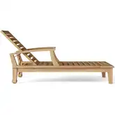 Brianna Sun Lounger with Arm in Honey Golden Brown Teak