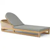 Catania Outdoor Chaise Lounge in Teak, Synthetic Rattan & Cushion