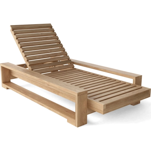 Capistrano Outdoor Sun Lounger in Honey Golden Brown Teak