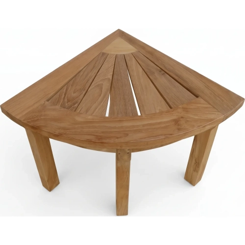 Spa Outdoor Shower Stool Corner in Honey Golden Brown Teak