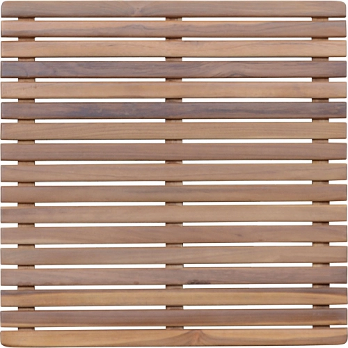 Spa Outdoor Shower 24" Square Mat in Honey Golden Brown Teak