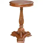Flower Side Table in Antique Brown Mahogany