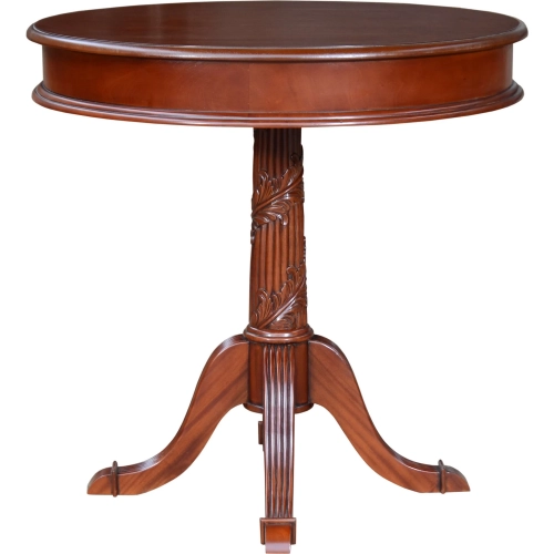 Victorian Pedestal Side Table in Antique Brown Mahogany