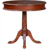 Victorian Pedestal Side Table in Antique Brown Mahogany