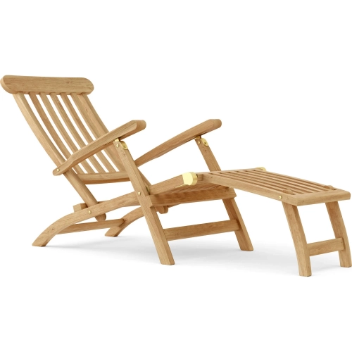 Royal Steamer Outdoor Sun Lounger in Honey Golden Brown Teak