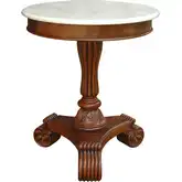 Bella Side Table in Mahogany Wood & Marble